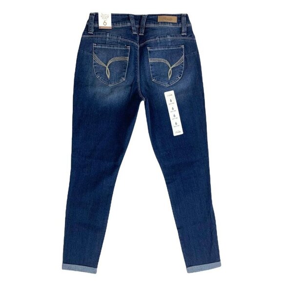 Royalty Women's Slim Fit Ankle Stretch Rips Jeans Medium Wash Blue Size 6 - Picture 3 of 13